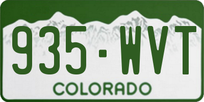 CO license plate 935WVT