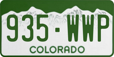 CO license plate 935WWP