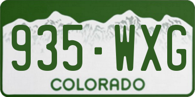 CO license plate 935WXG