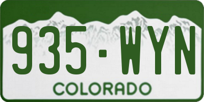 CO license plate 935WYN