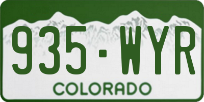 CO license plate 935WYR