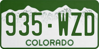 CO license plate 935WZD