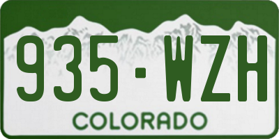 CO license plate 935WZH