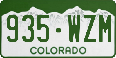 CO license plate 935WZM