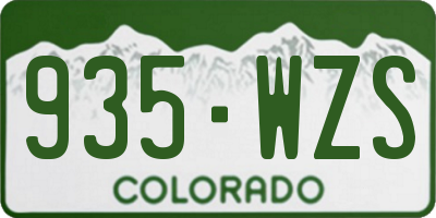 CO license plate 935WZS
