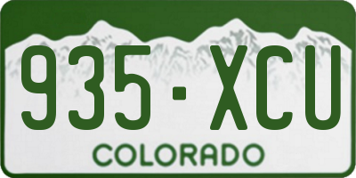 CO license plate 935XCU