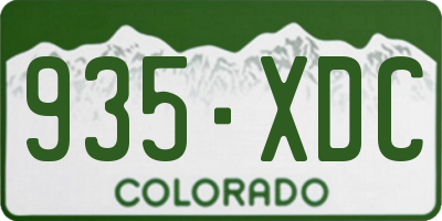 CO license plate 935XDC