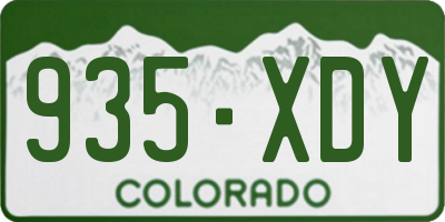 CO license plate 935XDY