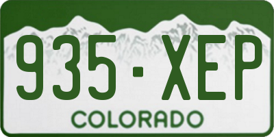 CO license plate 935XEP