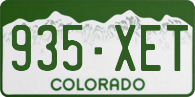 CO license plate 935XET
