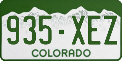 CO license plate 935XEZ