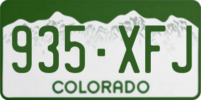CO license plate 935XFJ