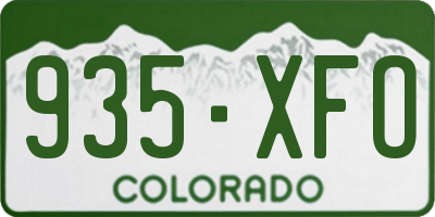 CO license plate 935XFO