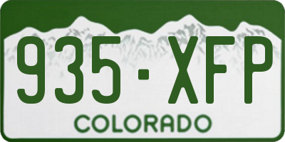 CO license plate 935XFP