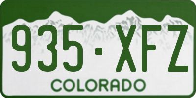 CO license plate 935XFZ