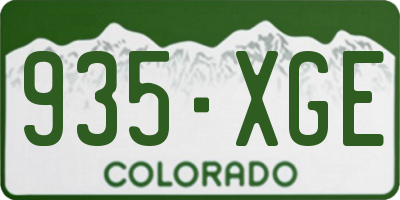 CO license plate 935XGE