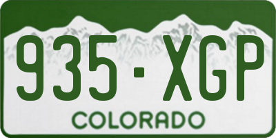 CO license plate 935XGP