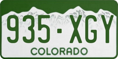 CO license plate 935XGY