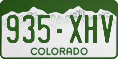 CO license plate 935XHV