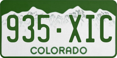 CO license plate 935XIC