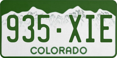 CO license plate 935XIE