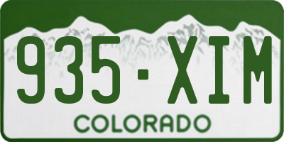 CO license plate 935XIM