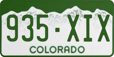 CO license plate 935XIX