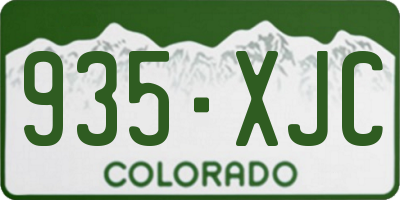 CO license plate 935XJC