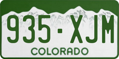CO license plate 935XJM