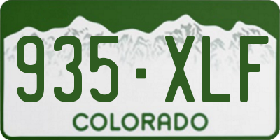 CO license plate 935XLF