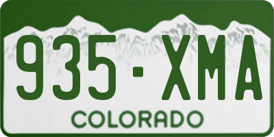 CO license plate 935XMA