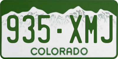 CO license plate 935XMJ