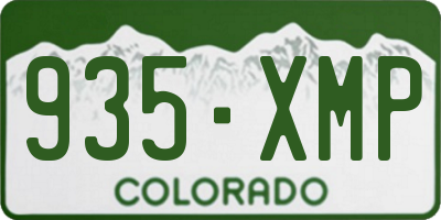 CO license plate 935XMP