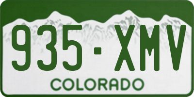 CO license plate 935XMV