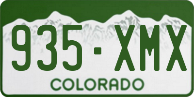 CO license plate 935XMX