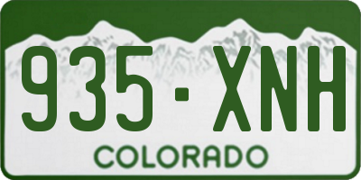 CO license plate 935XNH
