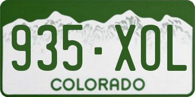 CO license plate 935XOL