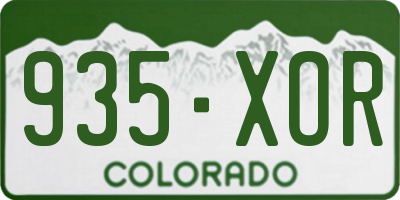 CO license plate 935XOR