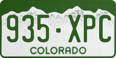 CO license plate 935XPC