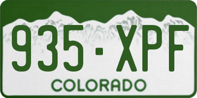 CO license plate 935XPF