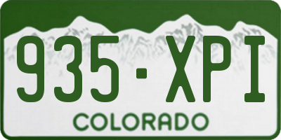 CO license plate 935XPI