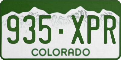 CO license plate 935XPR