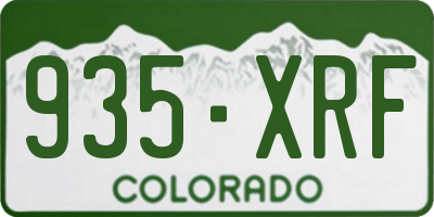 CO license plate 935XRF