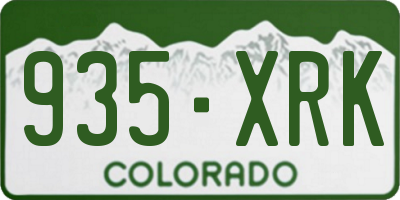 CO license plate 935XRK