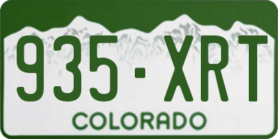 CO license plate 935XRT