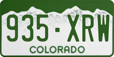 CO license plate 935XRW