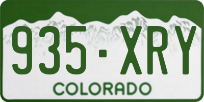 CO license plate 935XRY