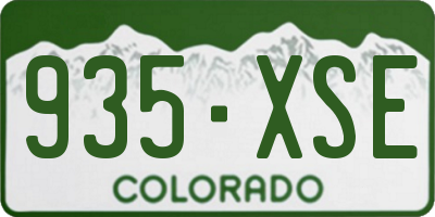 CO license plate 935XSE