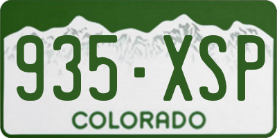 CO license plate 935XSP