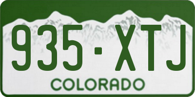 CO license plate 935XTJ